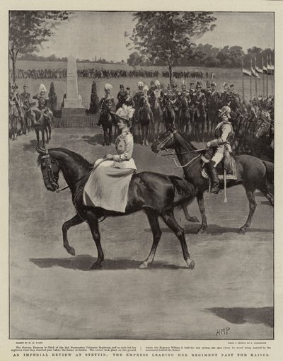 An Imperial Review at Stettin, the Empress leading Her Regiment past the Kaiser by Henry Marriott Paget
