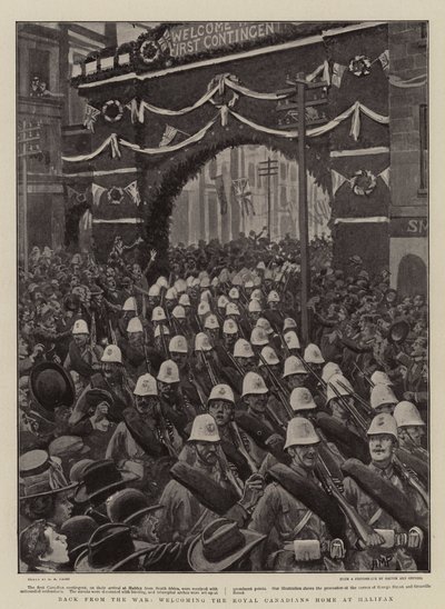 Back from the War, welcoming the Royal Canadians Home at Halifax by Henry Marriott Paget