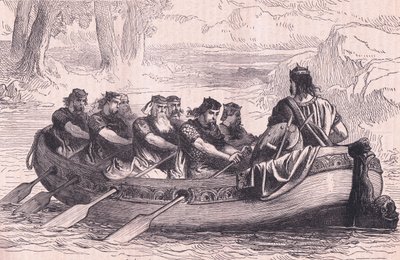 Edgar the Peaceable Being Rowed Down the Dee by Eight Tributary Princes AD 956 by Henry Marriott Paget