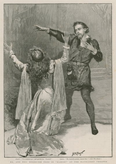Mr and Mrs Beerbohm Tree in Hamlet at the Haymarket Theatre by Henry Marriott Paget