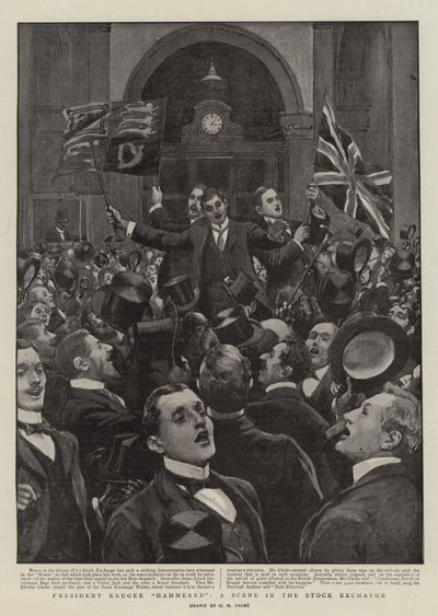 President Kruger Hammered, a Scene in the Stock Exchange by Henry Marriott Paget