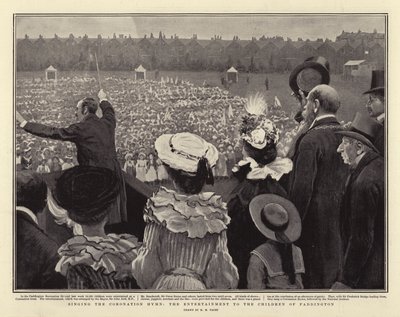 Singing the Coronation Hymn, the Entertainment to the Children of Paddington by Henry Marriott Paget