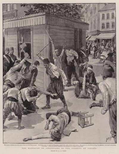 The Massacre of Christians in the Streets at Galata by Henry Marriott Paget