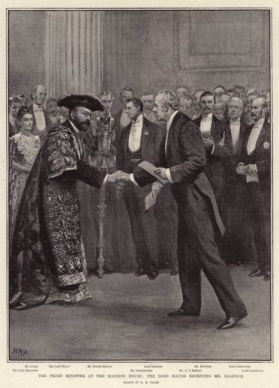 The Prime Minister at the Mansion House, the Lord Mayor receiving Mr Balfour by Henry Marriott Paget