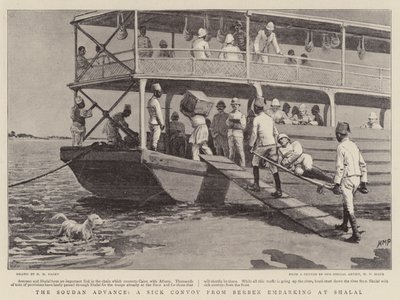 The Soudan Advance, a Sick Convoy from Berber Embarking at Shalal by Henry Marriott Paget
