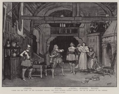 Under the Red Robe at the Haymarket Theatre, the Scene between Captain Larolle and Gil de Berault at the Chateau by Henry Marriott Paget