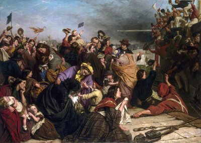 Farewell of Immigrants on a Dock in the Thames by Henry Nelson O