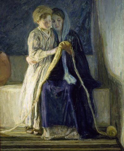 Christ and His Mother Studying the Scriptures by Henry Ossawa Tanner