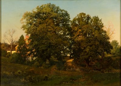 Old Oaks at Sunset by Henry Pember Smith