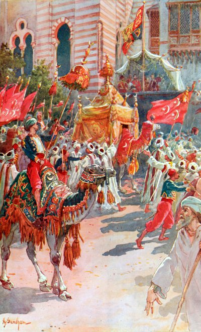 The Procession of the Holy Carpets Past the Prince and Princess of Wales at Cairo, February 5th, 1869 by Henry Sandham