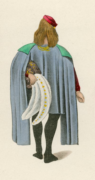 Figure 2 from the Romance of the Rose, c 1480, in the British Museum, Harl M S 4425 by Henry Shaw
