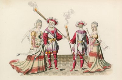 Figures From Tapestries, early 16th century by Henry Shaw