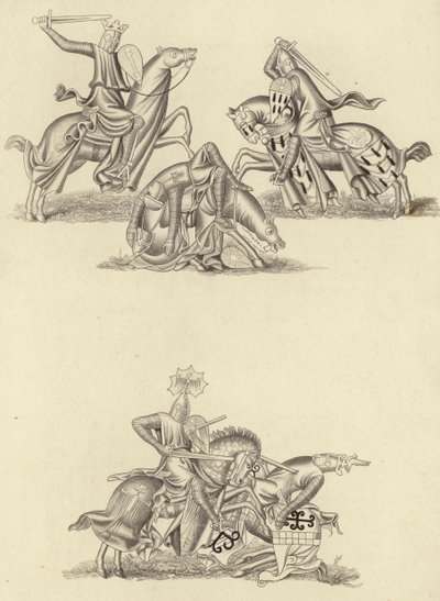 Knights fighting by Henry Shaw