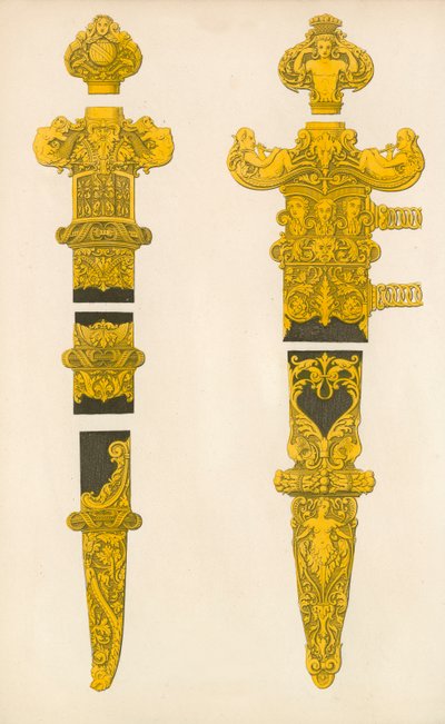 The Ornamental Portions of a Dagger and Sword, Designed by Holbein by Henry Shaw