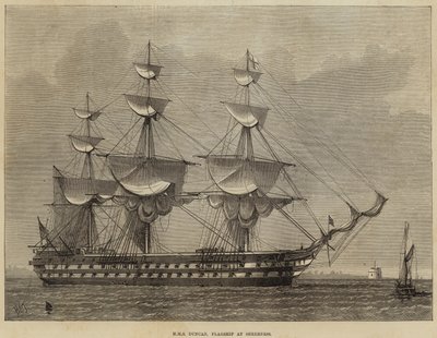 HMS Duncan, Flagship at Sheerness by Henry Spernon Tozer
