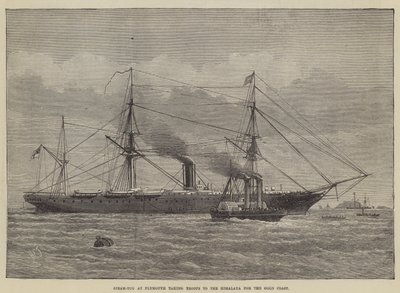 Steam-Tug at Plymouth taking Troops to the Himalaya for the Gold Coast by Henry Spernon Tozer
