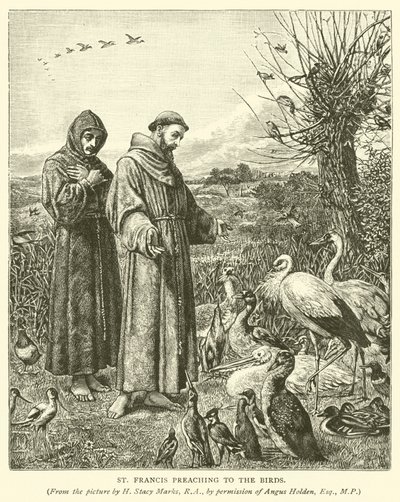 St Francis preaching to the birds by Henry Stacey Marks