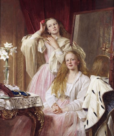Emma and Federica Bankes of Soughton Hall by Henry Tanworth Wells