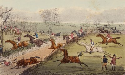 A Steeple-Chase, The Sunken Road by Henry Thomas (after) Alken