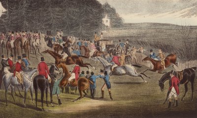 The Winning Post, Grand Leicester Steeple-Chase by Henry Thomas (after) Alken