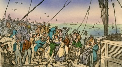 The Pleasures of a Margate Steam Packet, 1838 by Henry Thomas Alken