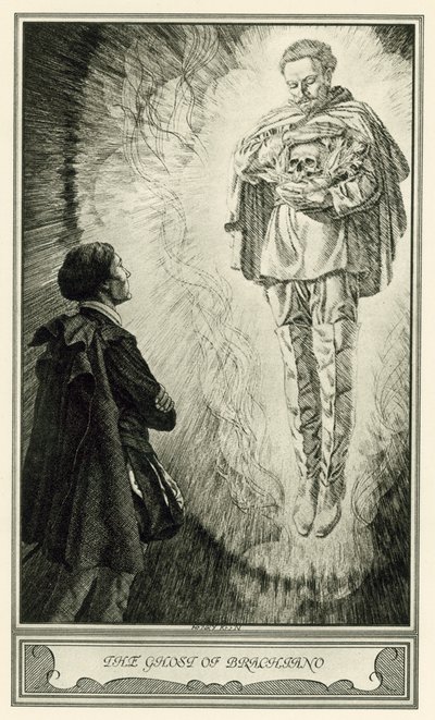 The White Devil by John Webster: The Ghost of Brachiano (lithograph) by Henry Weston Keen