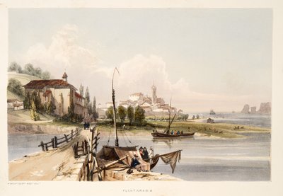 Fontarabia, with the Convent and Bridge of Capauchinos, from Sketches of Scenery in the Basque Provinces of Spain, with a Selection of National Music, pub. 1838 by Henry Wilkinson
