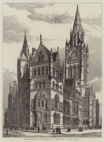 Manchester Illustrated, the New Town Hall by Henry William Brewer