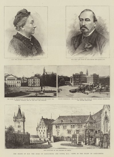 The Death of HH the Duke of Saxe-Coburg and Gotha, KG, Views in the Duchy of Saxe-Coburg by Henry William Brewer