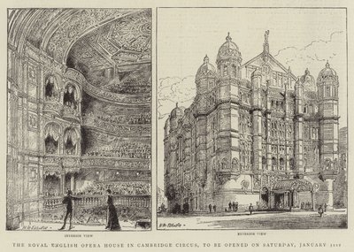 The Royal English Opera House in Cambridge Circus by Henry William Brewer