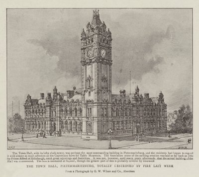 The Town Hall, Pietermaritzburg, Totally Destroyed by Fire last week by Henry William Brewer