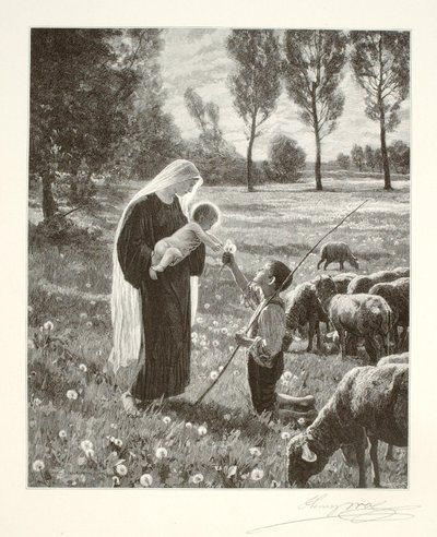 Mary Meets a Shepherd Boy by Henry Wolf