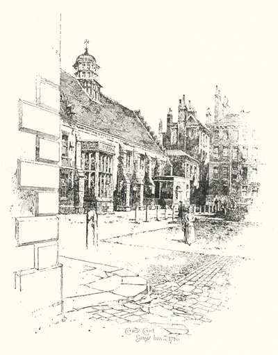Coney Court, Grays Inn, in 1780 by Herbert (after) Railton