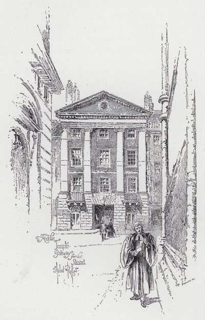 Middle Temple Gateway from the Strand by Herbert (after) Railton