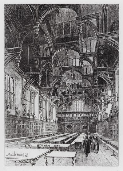 Middle Temple Hall by Herbert (after) Railton