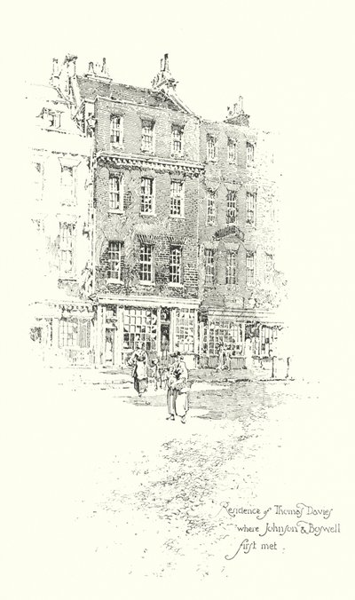 Residence of Thomas Davies, London, Where Dr Johnson and James Boswell First Met by Herbert (after) Railton
