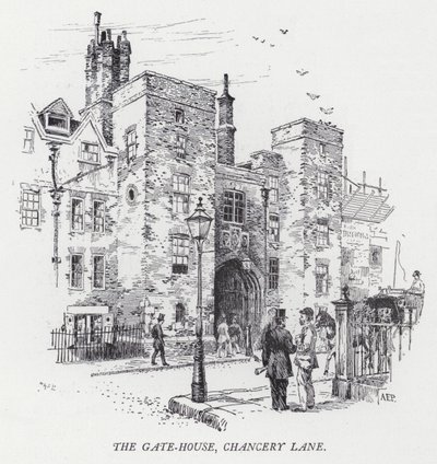 The Gate-House, Chancery Lane by Herbert (after) Railton