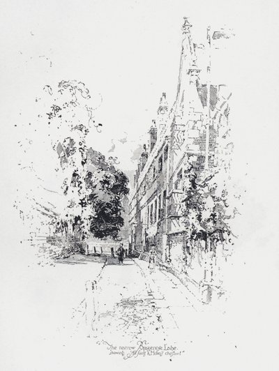 The Narrow Brasenose Lane, Oxford, Showing All Souls