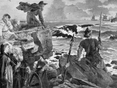 Watching the Approach of Vikings in the Channel by Herbert Alfred Bone
