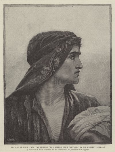Head of St John, from the Picture The Return from Cavalry by Herbert Gustave Schmalz