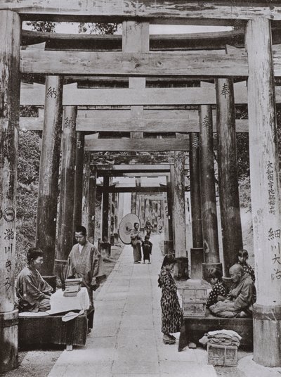 An Avenue of Torii at Inari Temple by Herbert Ponting
