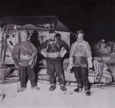 Dr. Wilson, Lieutenant Bowers and Cherry-Garrard Leaving for Cape Crozier by Herbert Ponting