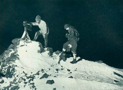 Dr. Wilson and Lieut. Bowers Reading The Ramp Thermometer by Herbert Ponting