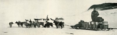 Meares and Demetri with Their Dog Teams Leaving Hut Point, c1911, 1913 by Herbert Ponting