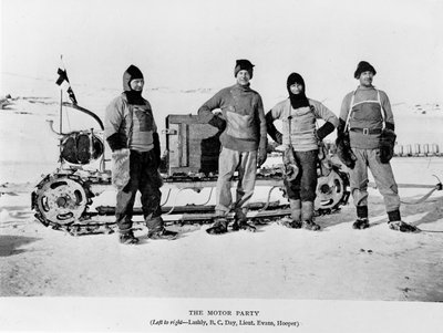 Motor Party - Lashly, Day, Evans and Hooper by Herbert Ponting