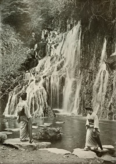 The Waterfall of Falling Jewels at Yumoto, 1910 by Herbert Ponting