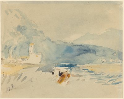 A Landscape with Mountains and a Stream by Hercules Brabazon Brabazon