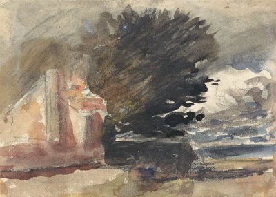 Cottage under a Tree by Hercules Brabazon Brabazon