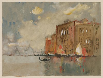On the Grand Canal with Santa Maria della Salute in the Distance by Hercules Brabazon Brabazon