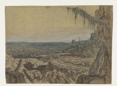 Distant View with a Road and Mossy Branches by Hercules Segers